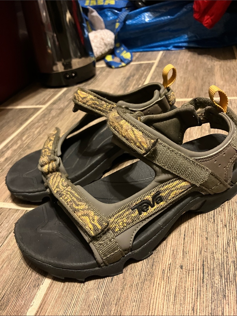 Teva Boy's Tanza Sandal, Lava Olive, 2 Kid